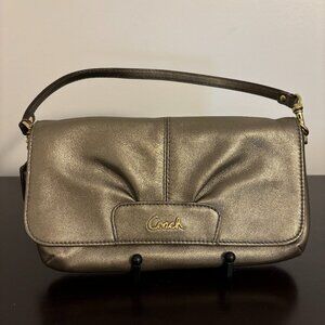 Coach Metallic Bronze Wristlet Clutch